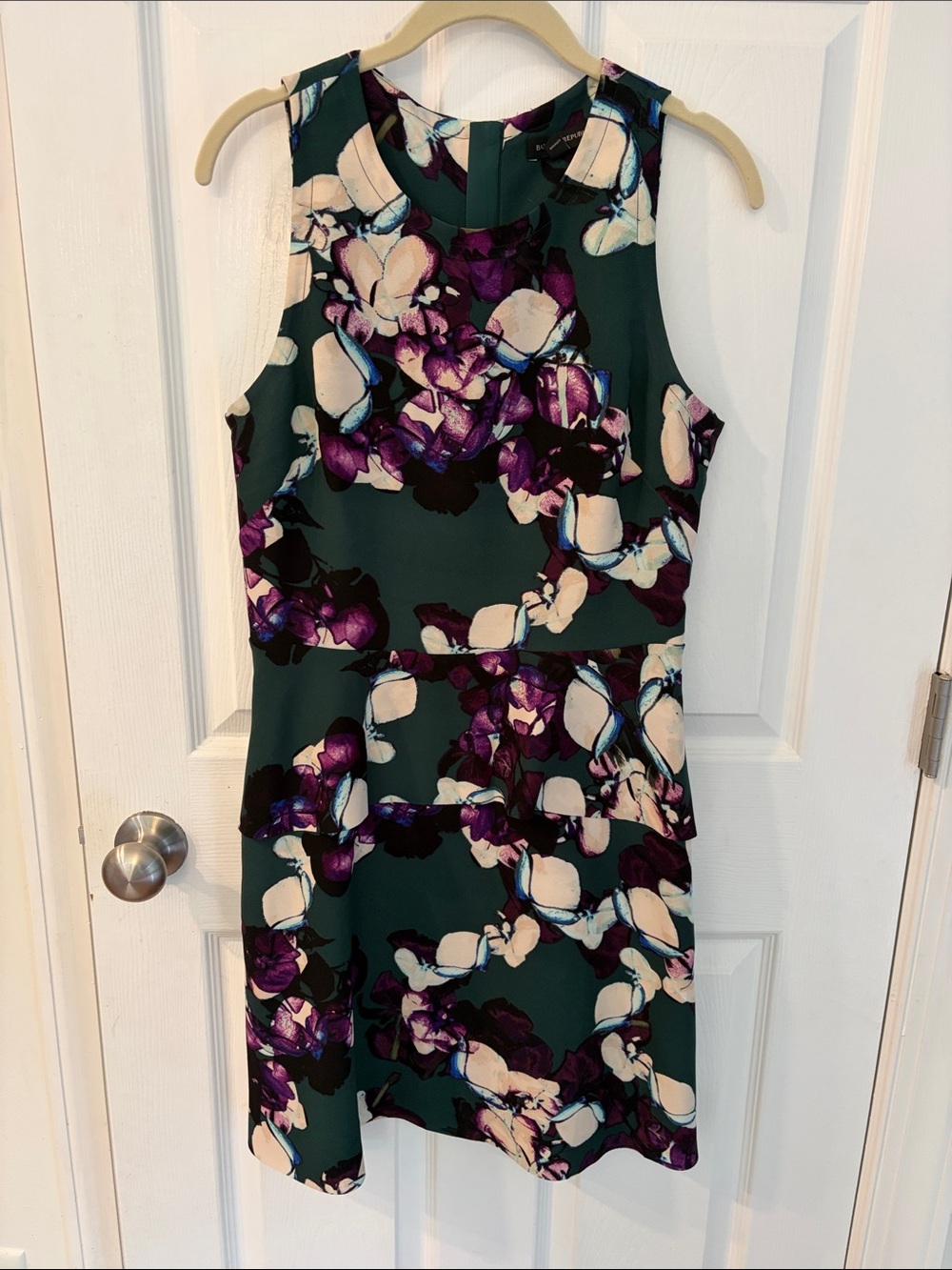 Banana Republic Dark Green Floral Sleeveless Mini Dress